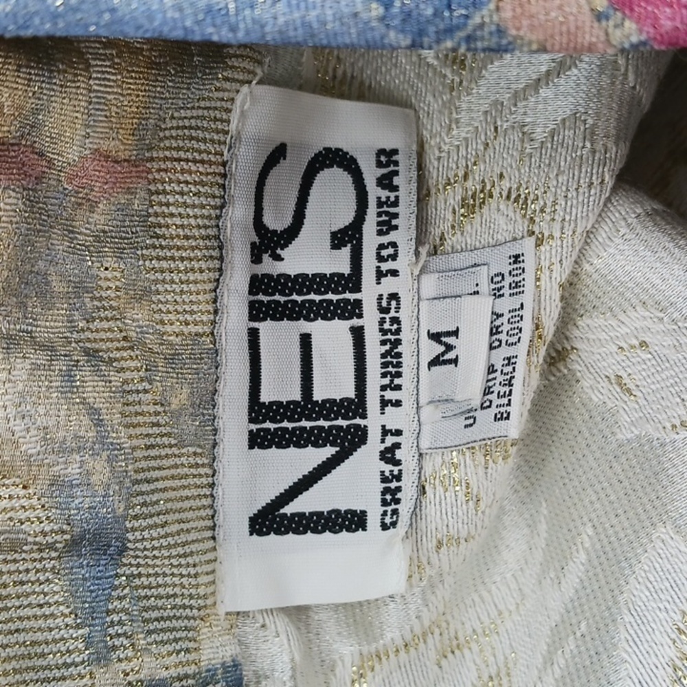 Vintage Button Down Shirt Neil's Metallic Floral Retro 80s 90s Womens Size M - Picture 5 of 5